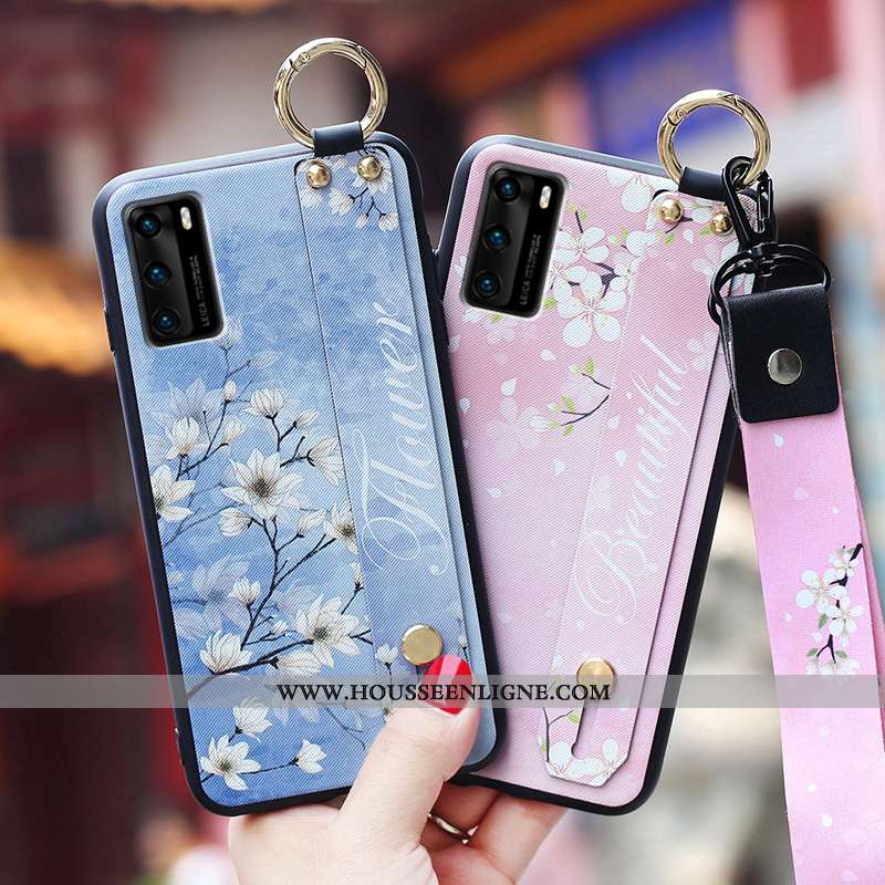 Coque Huawei P40 Légère Fluide Doux Personnalité Net Rouge Ultra Silicone Étui Bleu