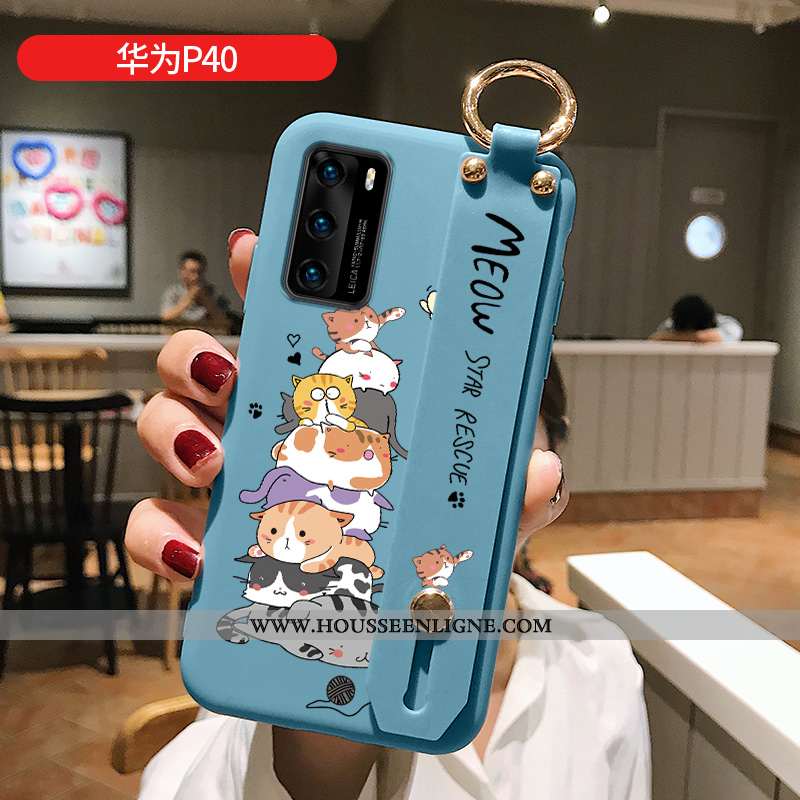 Coque Huawei P40 Personnalité Dessin Animé Téléphone Portable Incassable Silicone Rose