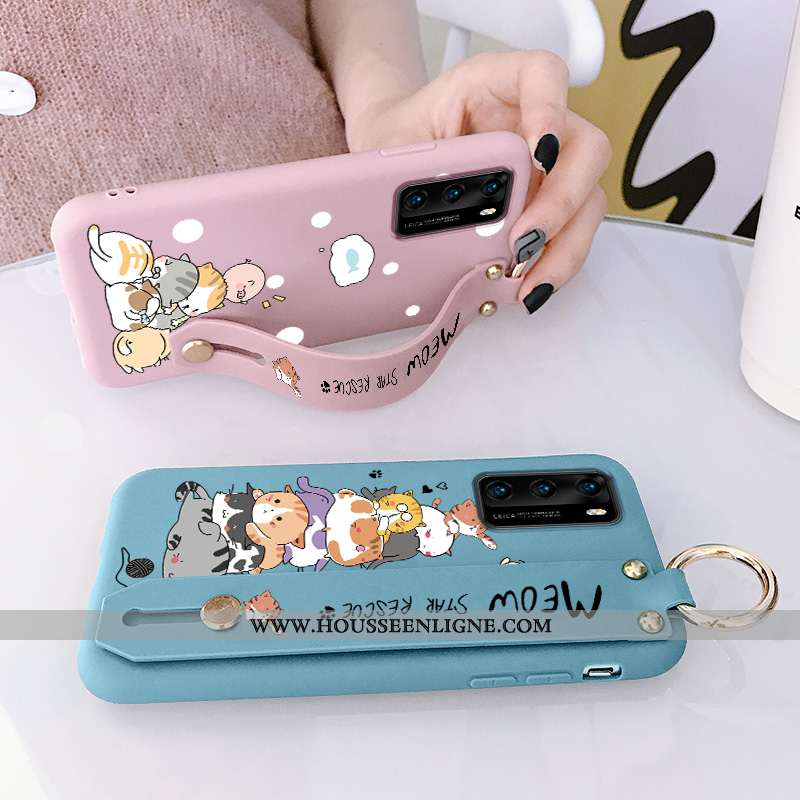Coque Huawei P40 Personnalité Dessin Animé Téléphone Portable Incassable Silicone Rose