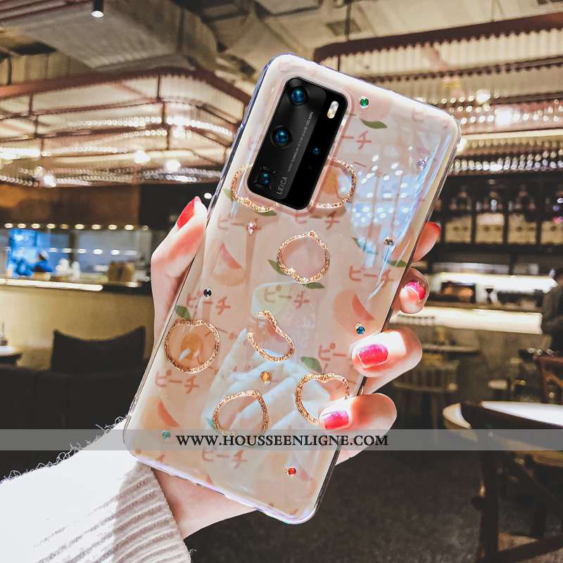 Coque Huawei P40 Pro Charmant Fluide Doux Téléphone Portable Cœur Incassable Silicone Rouge