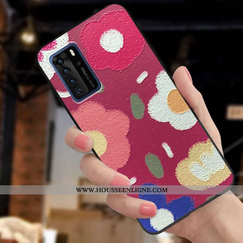 Coque Huawei P40 Pro Charmant Ultra Délavé En Daim Petit Fluide Doux Personnalité Tendance Violet