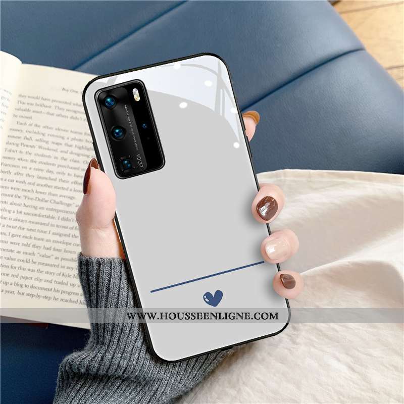 Coque Huawei P40 Pro Légère Protection Ultra Téléphone Portable Amour Net Rouge Noir