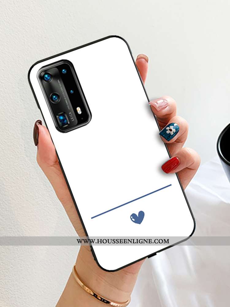 Coque Huawei P40 Pro Légère Protection Ultra Téléphone Portable Amour Net Rouge Noir