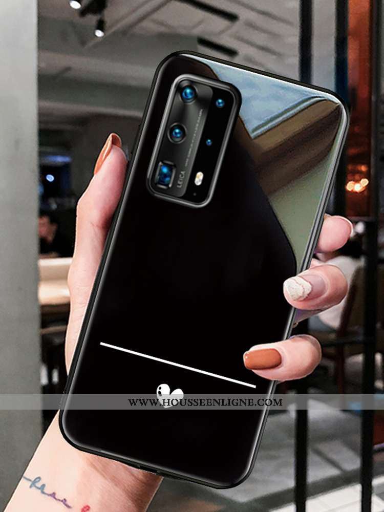 Coque Huawei P40 Pro Légère Protection Ultra Téléphone Portable Amour Net Rouge Noir