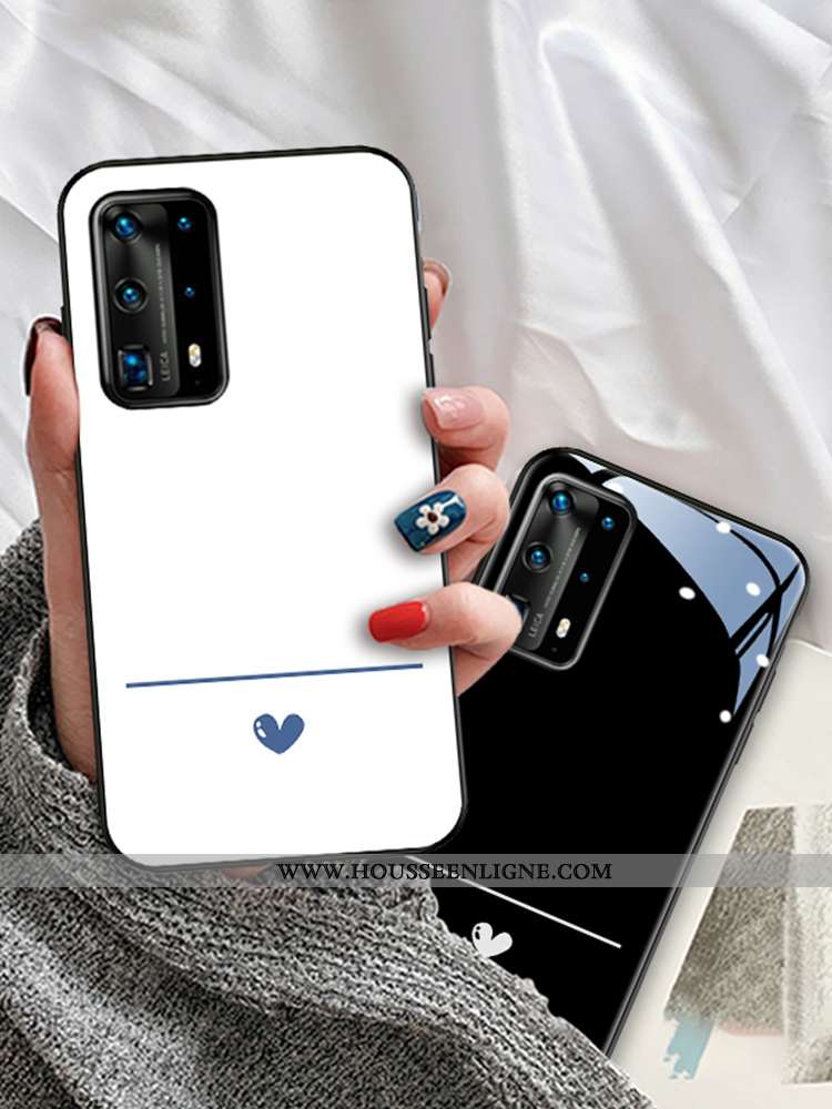 Coque Huawei P40 Pro Légère Protection Ultra Téléphone Portable Amour Net Rouge Noir