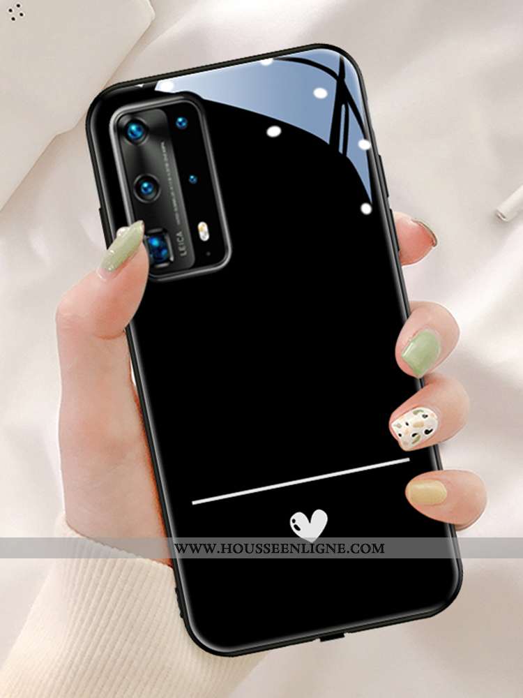 Coque Huawei P40 Pro Légère Protection Ultra Téléphone Portable Amour Net Rouge Noir