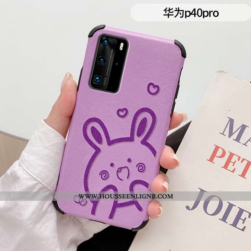 Coque Huawei P40 Pro Mode Protection Modèle Fleurie Étui Cuir Créatif Téléphone Portable Rouge