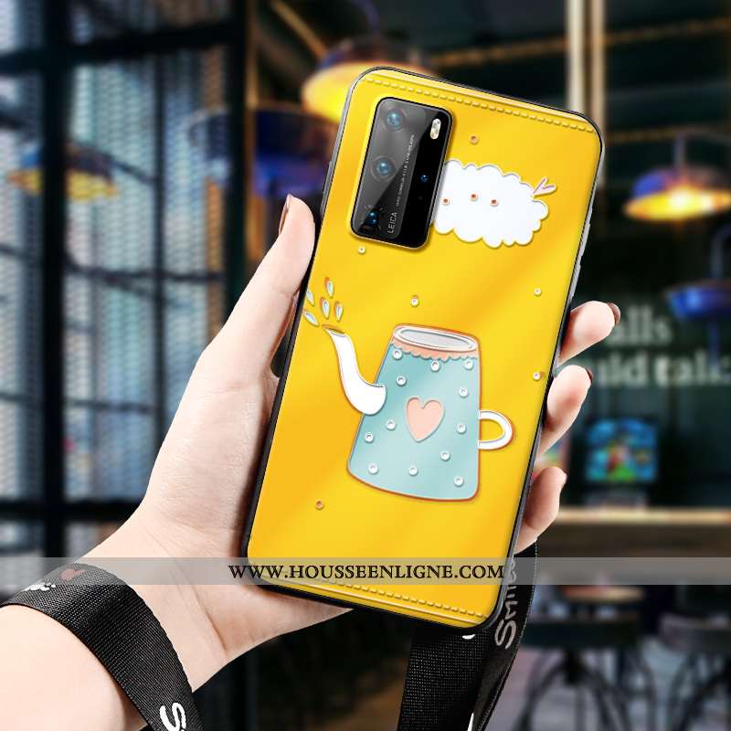 Coque Huawei P40 Pro Personnalité Créatif Légère Ultra Jaune Europe Téléphone Portable