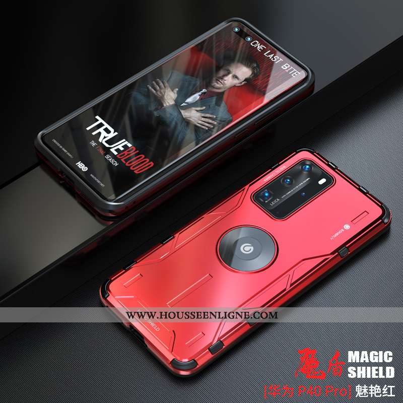 Coque Huawei P40 Pro Protection Métal Violet Incassable Tout Compris Téléphone Portable Silicone