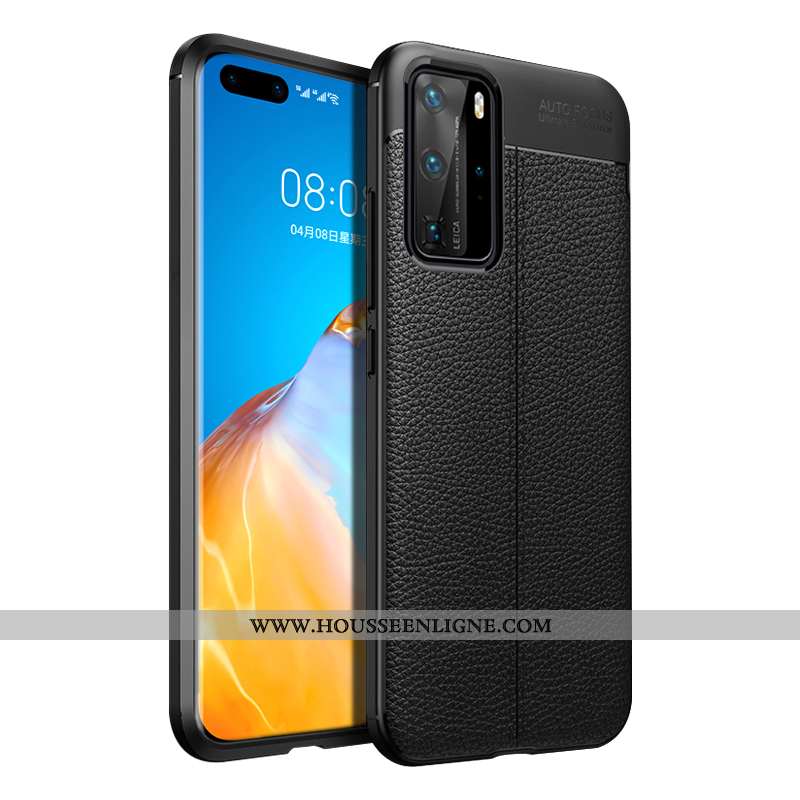Coque Huawei P40 Pro Tendance Cuir Créatif Téléphone Portable Incassable Étui Noir