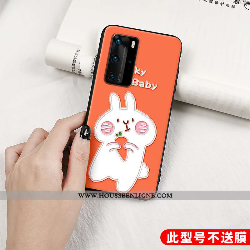 Coque Huawei P40 Pro Tendance Fluide Doux Lapin Tout Compris Protection Orange