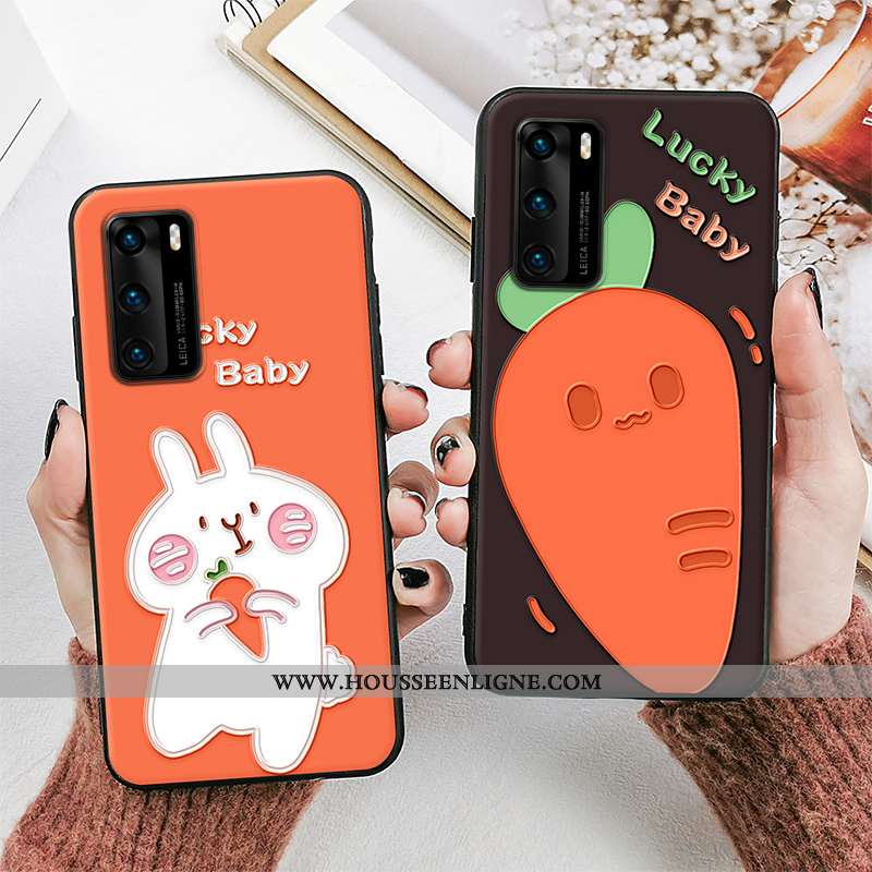 Coque Huawei P40 Pro Tendance Fluide Doux Lapin Tout Compris Protection Orange