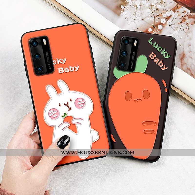 Coque Huawei P40 Pro Tendance Fluide Doux Lapin Tout Compris Protection Orange