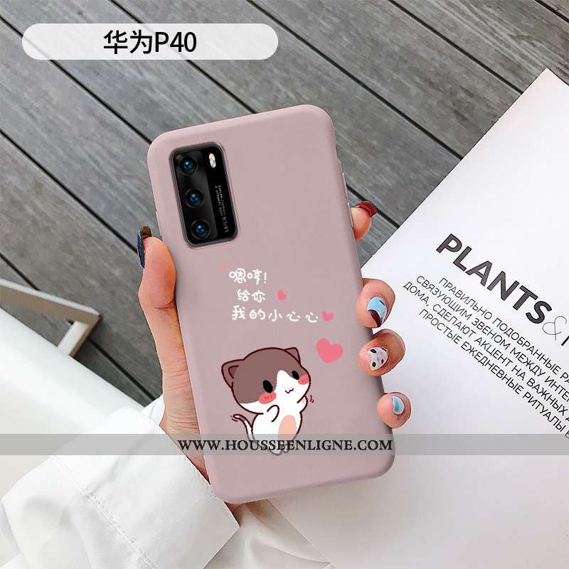 Coque Huawei P40 Silicone Protection Créatif Dessin Animé Amoureux Bleu Petit