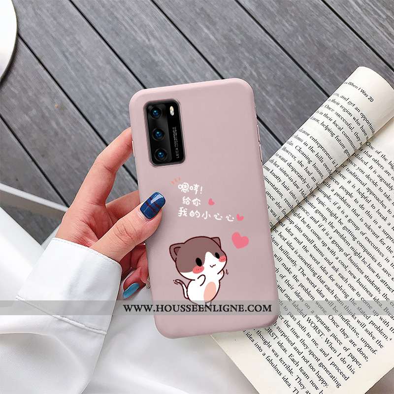 Coque Huawei P40 Silicone Protection Créatif Dessin Animé Amoureux Bleu Petit