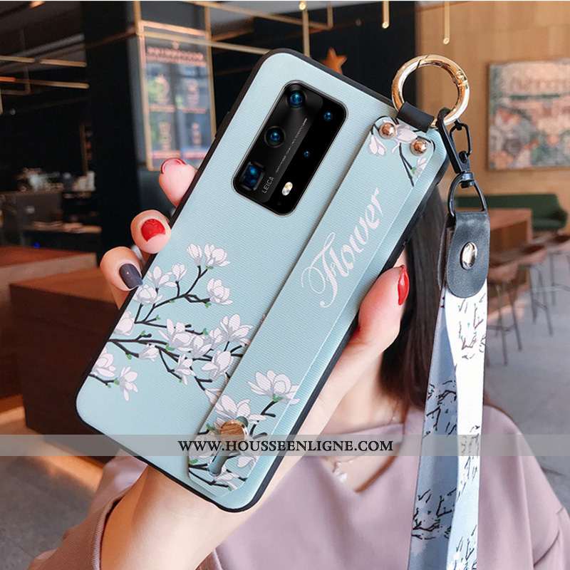 Coque Huawei P40 Silicone Protection Tendance Tout Compris Bleu Ornements Suspendus