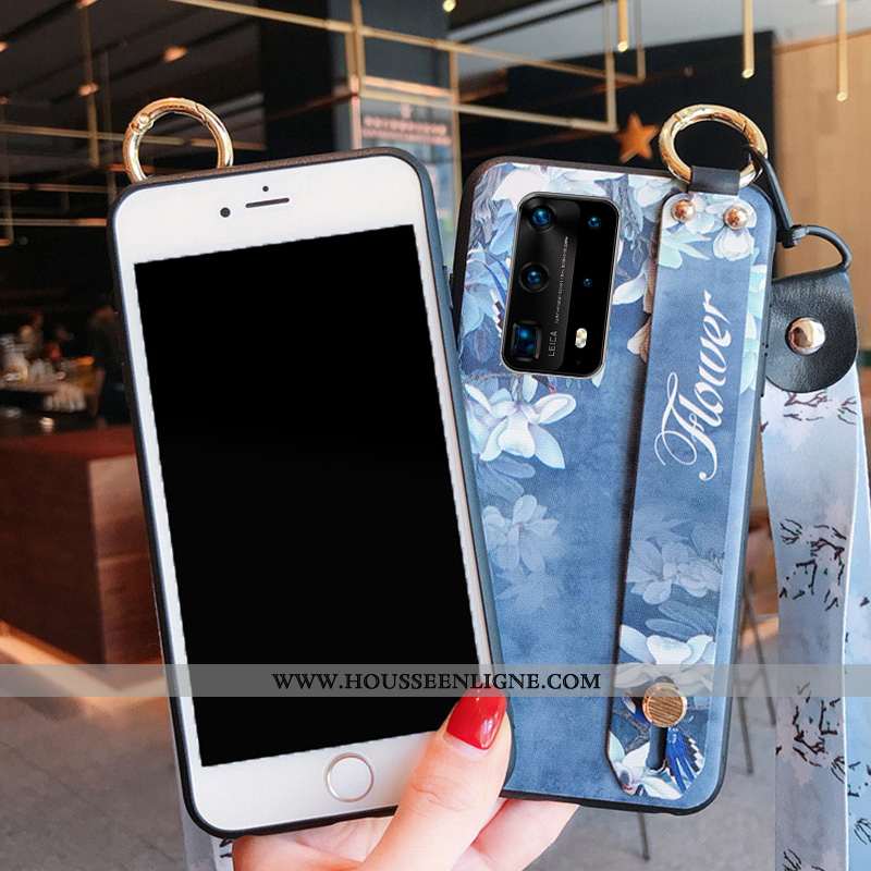 Coque Huawei P40 Silicone Protection Tendance Tout Compris Bleu Ornements Suspendus