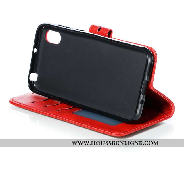Coque Huawei Y5 2020 Cuir Silicone Tout Compris Clamshell Vin Rouge 2020 Téléphone Portable Bordeaux