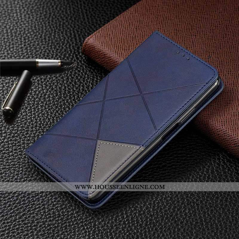 Coque Huawei Y5 2020 Protection Cuir Housse 2020 Étui Téléphone Portable Tout Compris Bleu