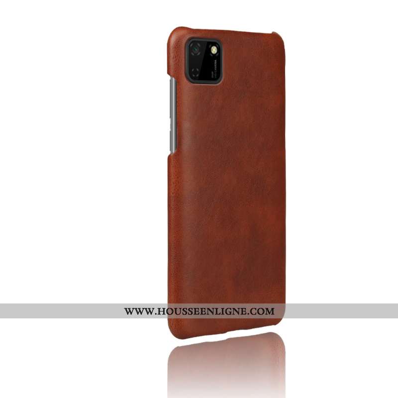 Coque Huawei Y5p Cuir Protection Téléphone Portable Difficile Étui Qualité Marron
