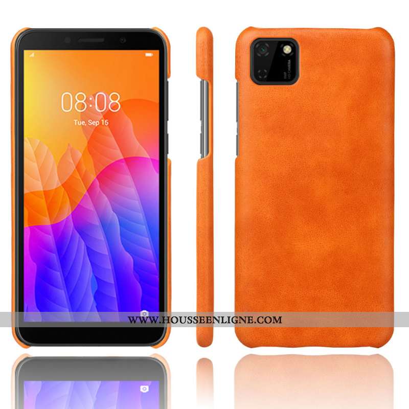 Coque Huawei Y5p Cuir Protection Téléphone Portable Difficile Étui Qualité Marron