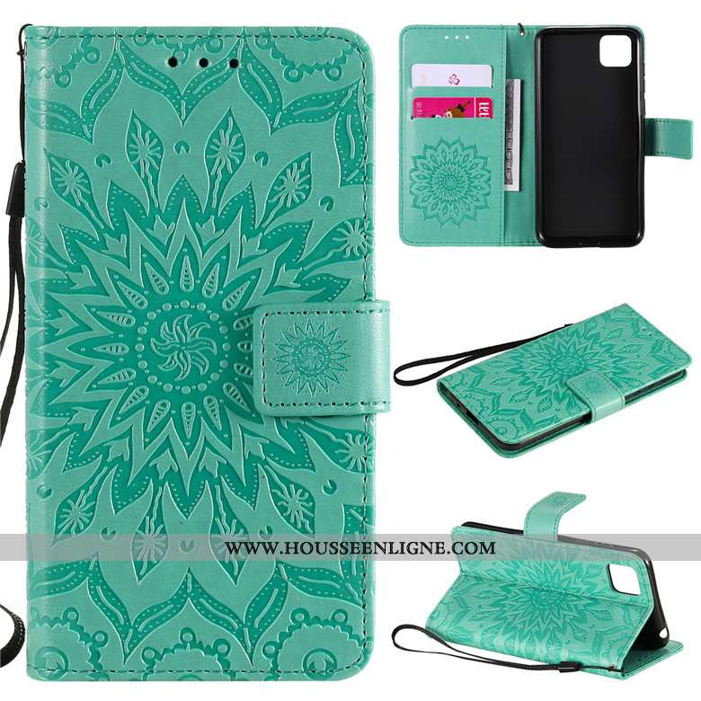 Coque Huawei Y5p Cuir Protection Téléphone Portable Étui Vert Incassable Verte