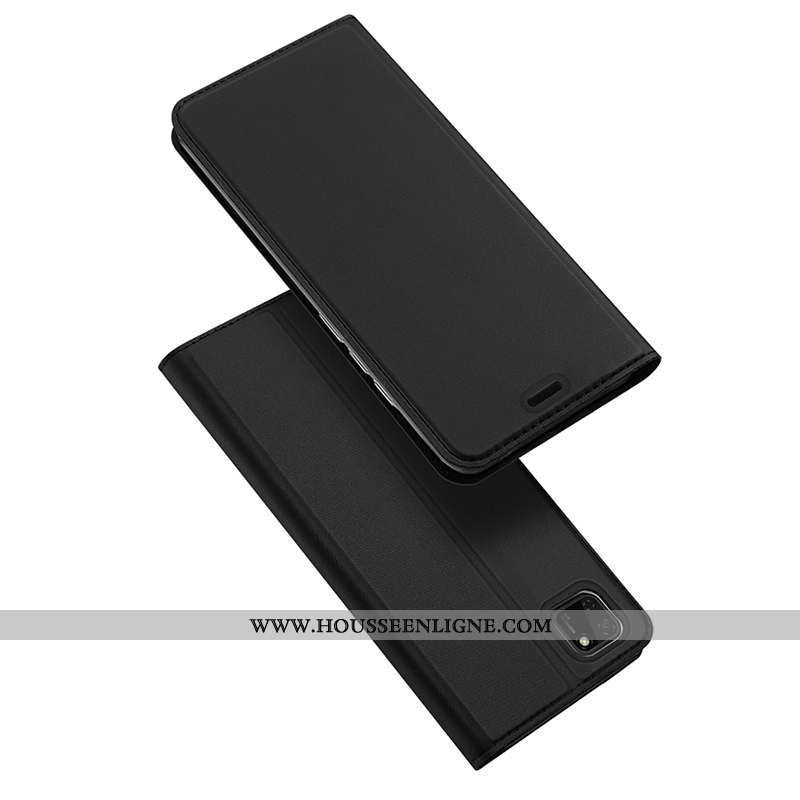Coque Huawei Y5p Légère Cuir Carte Étui Clamshell Magnétisme Bleu