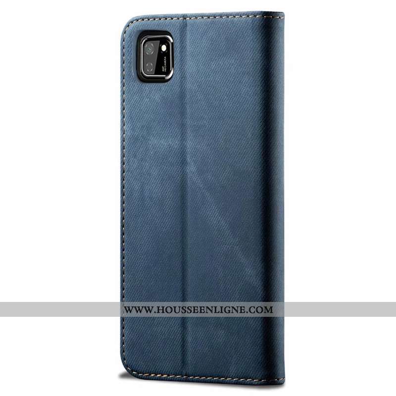 Coque Huawei Y5p Portefeuille Tendance Étui Créatif Fluide Doux Téléphone Portable Cuir Bleu