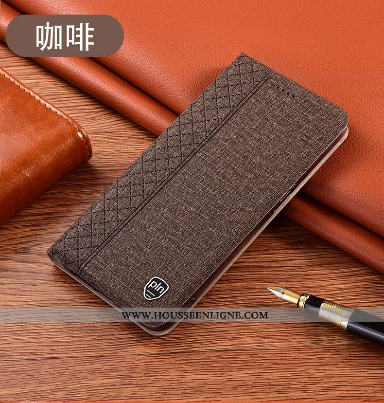 Coque Huawei Y5p Protection Cuir Téléphone Portable Lin Gris Incassable