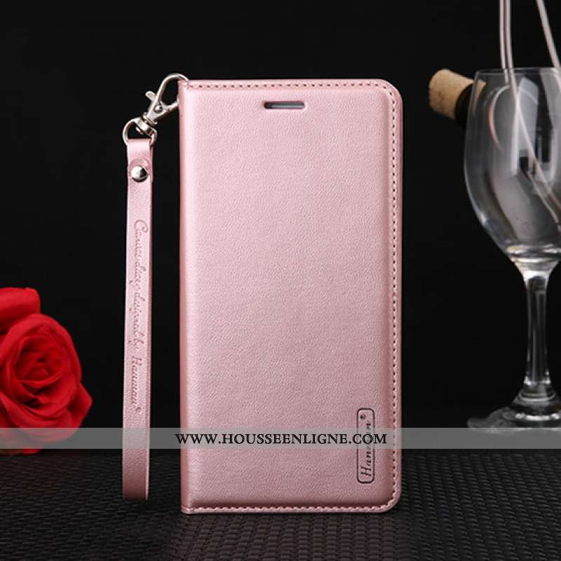 Coque Huawei Y5p Protection Cuir Véritable Housse Rose Cuir Téléphone Portable