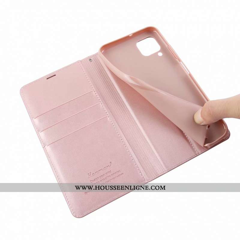 Coque Huawei Y5p Protection Cuir Véritable Housse Rose Cuir Téléphone Portable