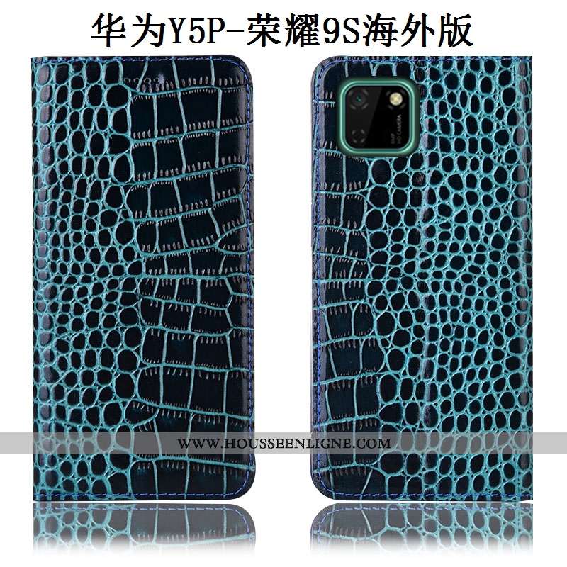 Coque Huawei Y5p Protection Cuir Véritable Tout Compris Téléphone Portable Étui Marron