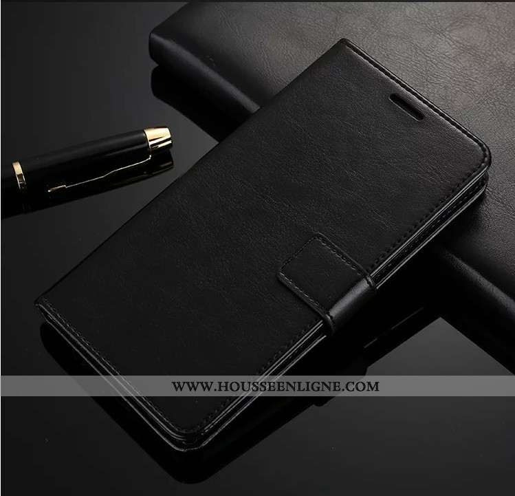 Coque Huawei Y6 2020 Cuir Fluide Doux Protection Portefeuille 2020 Housse Noir