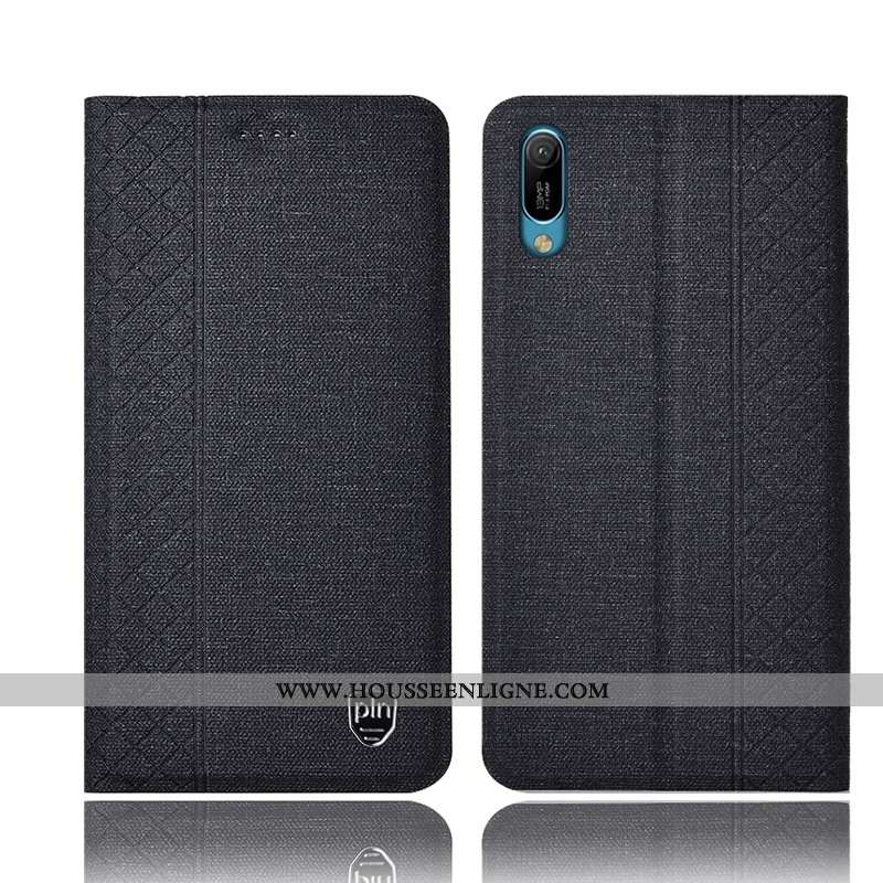 Coque Huawei Y6 2020 Cuir Lin Étui Téléphone Portable Tout Compris 2020 Marron
