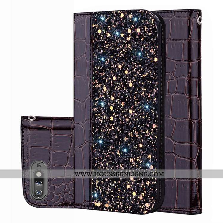 Coque Huawei Y6 2020 Cuir Modèle Fleurie Crocodile Étui Protection 2020 Violet