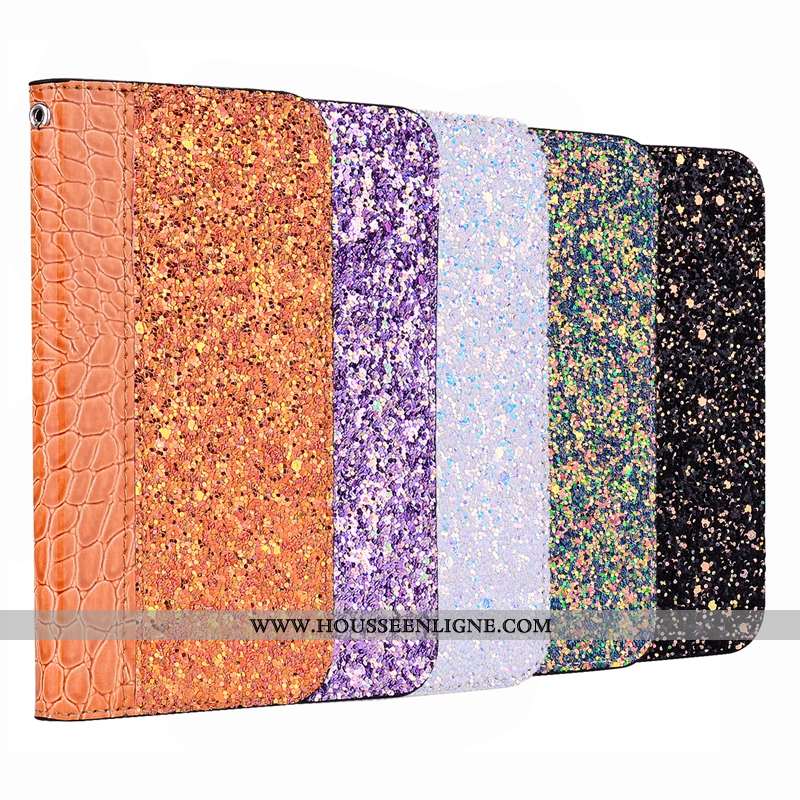 Coque Huawei Y6 2020 Cuir Modèle Fleurie Crocodile Étui Protection 2020 Violet