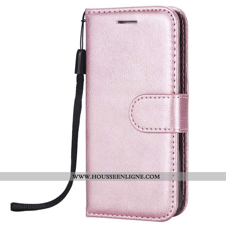 Coque Huawei Y6 2020 Fluide Doux Protection Étui Clamshell Téléphone Portable Tout Compris Cuir Rose