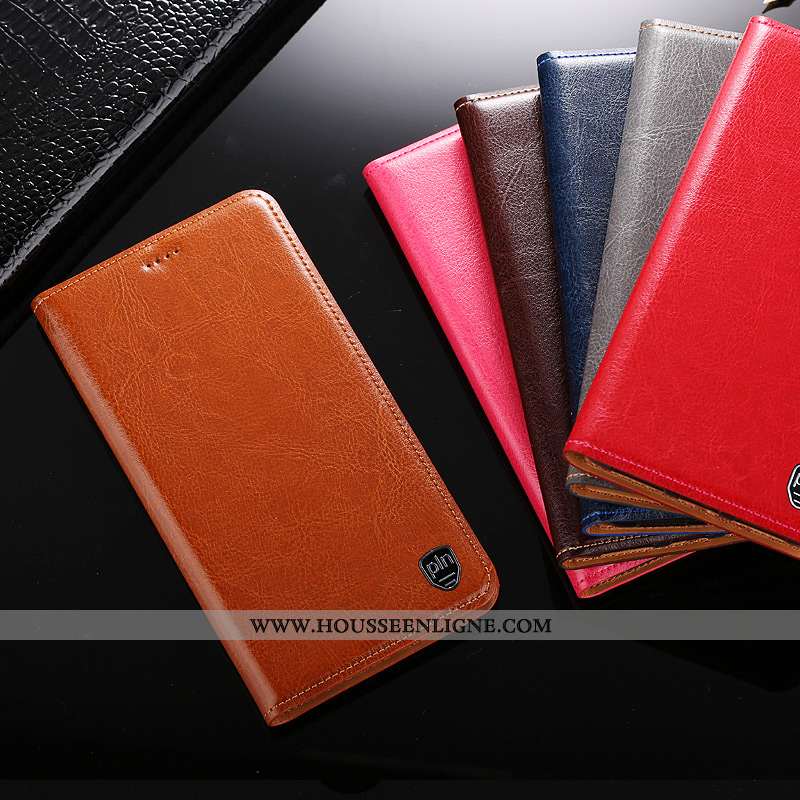 Coque Huawei Y6 2020 Protection Cuir Véritable 2020 Téléphone Portable Tout Compris Cuir Étui Marron