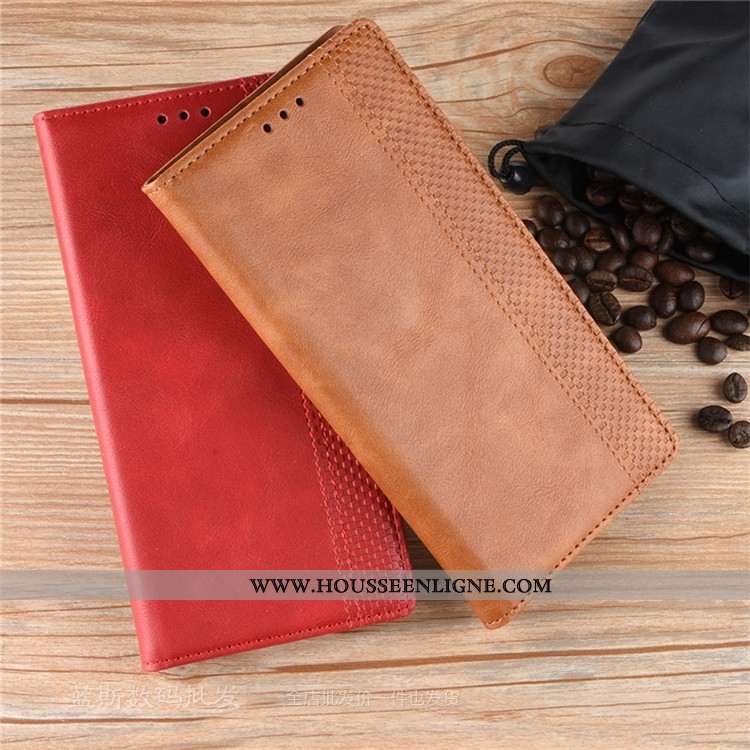 Coque Huawei Y6 2020 Protection Portefeuille 2020 Téléphone Portable Magnétisme Étui Marron