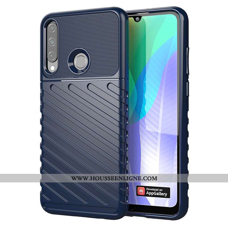 Coque Huawei Y6p Fluide Doux Incassable Bleu Téléphone Portable Europe Étui