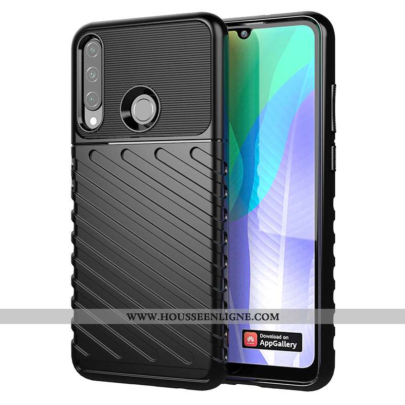 Coque Huawei Y6p Fluide Doux Incassable Bleu Téléphone Portable Europe Étui