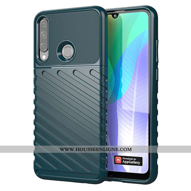 Coque Huawei Y6p Fluide Doux Incassable Bleu Téléphone Portable Europe Étui
