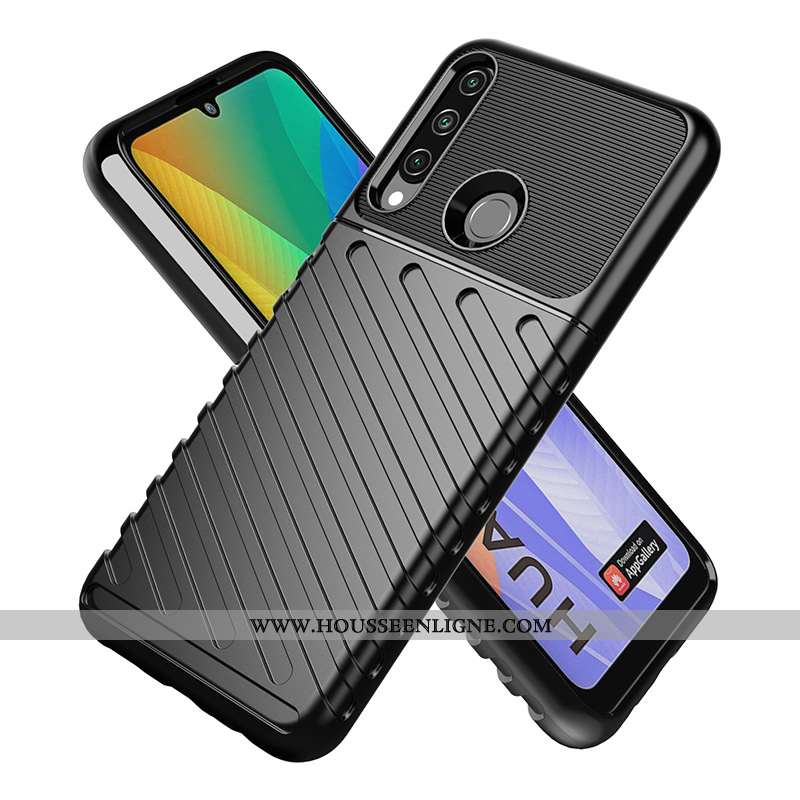 Coque Huawei Y6p Fluide Doux Incassable Bleu Téléphone Portable Europe Étui