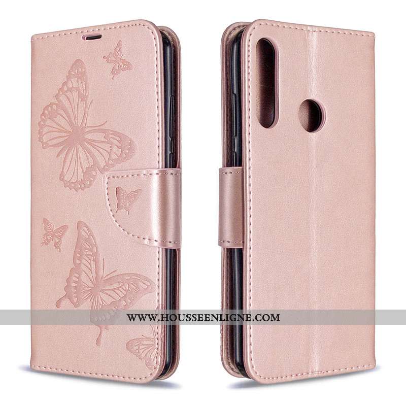 Coque Huawei Y6p Gaufrage Cuir Téléphone Portable Ornements Suspendus Violet Étui En Relief