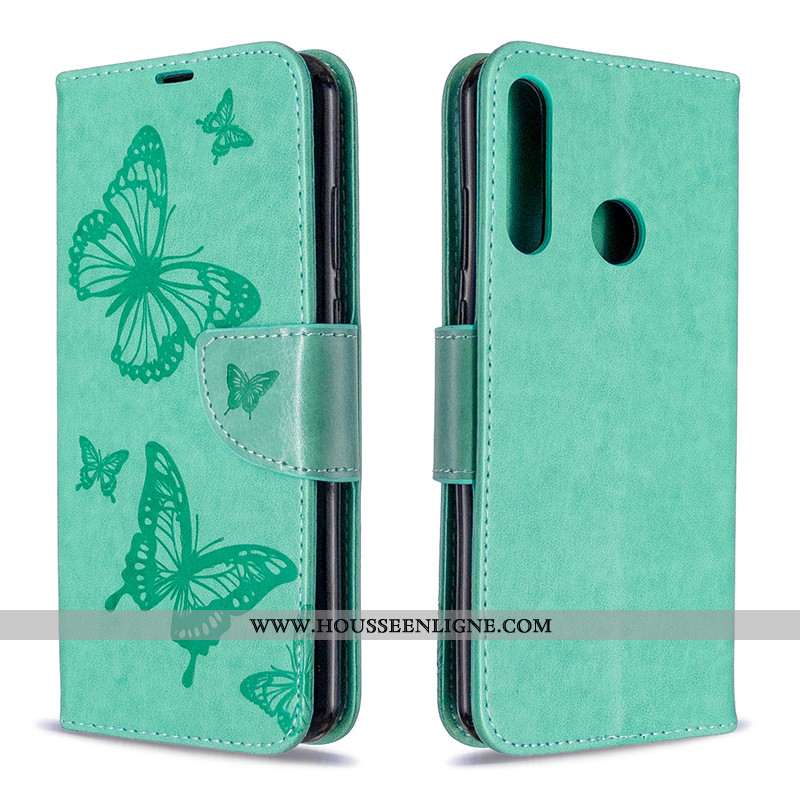 Coque Huawei Y6p Gaufrage Cuir Téléphone Portable Ornements Suspendus Violet Étui En Relief