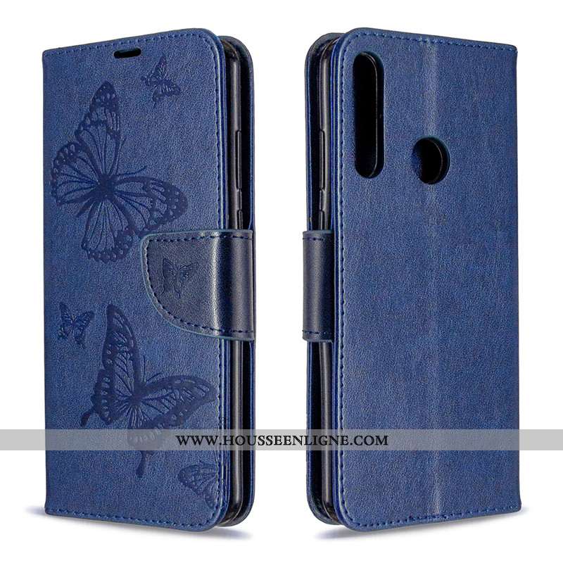 Coque Huawei Y6p Gaufrage Cuir Téléphone Portable Ornements Suspendus Violet Étui En Relief