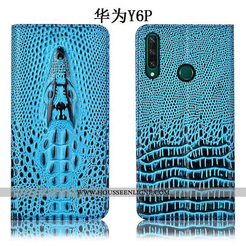 Coque Huawei Y6p Protection Cuir Véritable Téléphone Portable Incassable Jaune