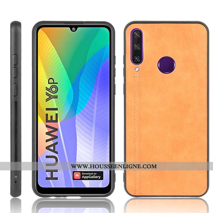 Coque Huawei Y6p Protection Tendance Jaune Étui Téléphone Portable Tout Compris