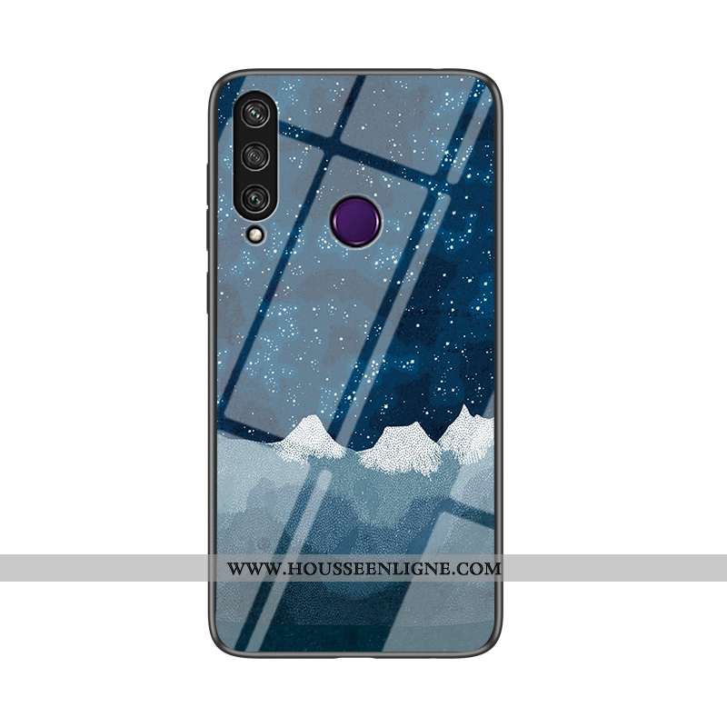 Coque Huawei Y6p Protection Verre Fluide Doux Dégradé Difficile Étui Noir