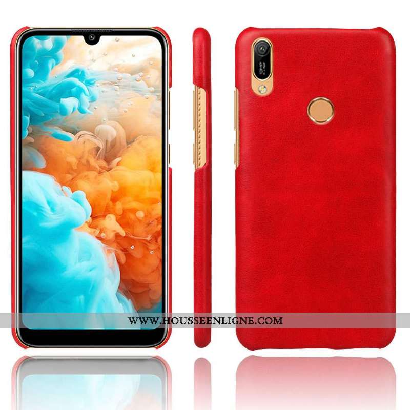 Coque Huawei Y6s Ultra Légère Délavé En Daim Étui Incassable Protection Téléphone Portable Rouge